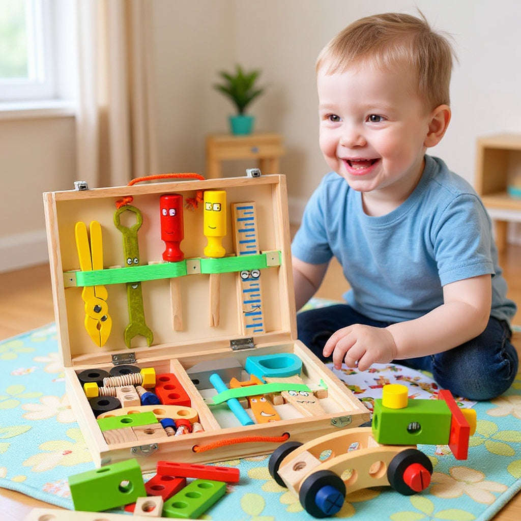 CraftNest | Wooden Toolbox Set Kids Montessori
