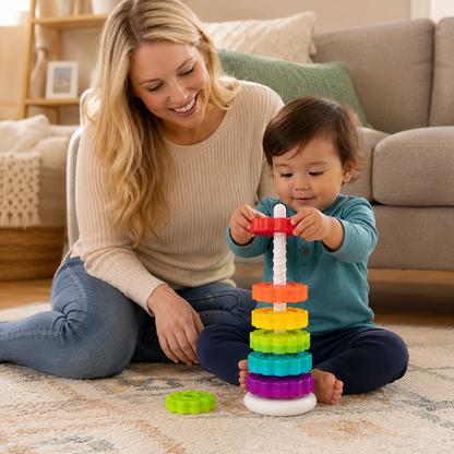 StackoRing | Rainbow Stacking Ring Tower Toddler