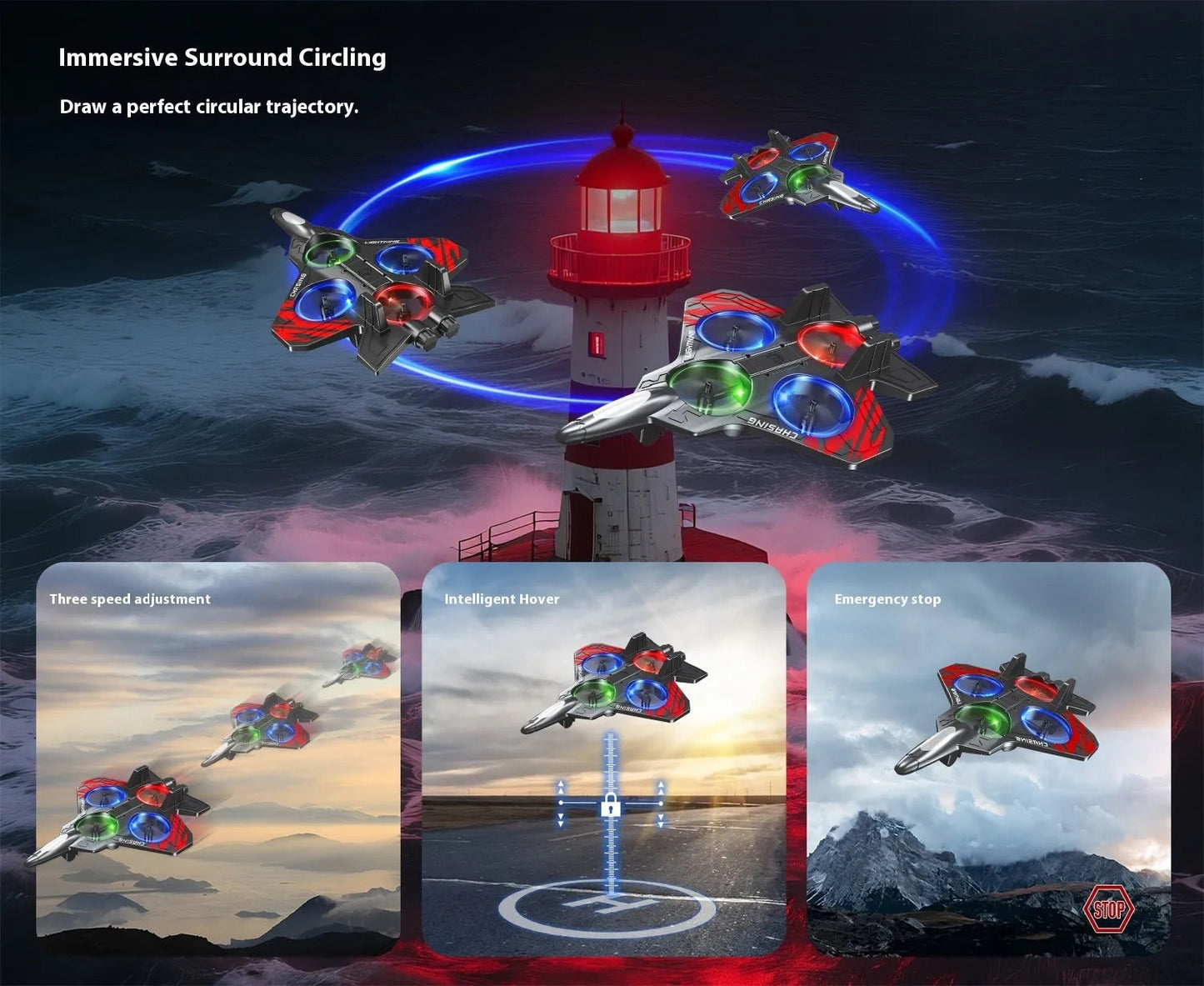 AeroFoamz RC Foam Light Up Drone Kids 8
