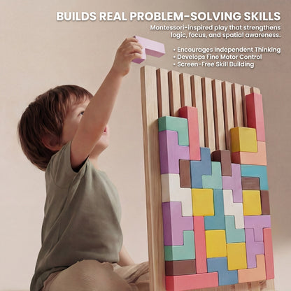 BlockTetrix Wooden Tetris Puzzle Toy Kids 1
