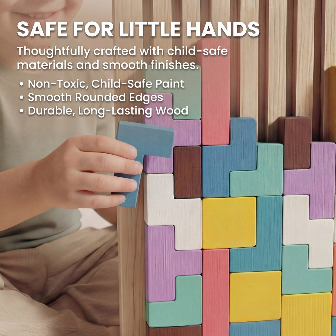 BlockTetrix Wooden Tetris Puzzle Toy Kids 2