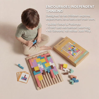 BlockTetrix Wooden Tetris Puzzle Toy Kids 3