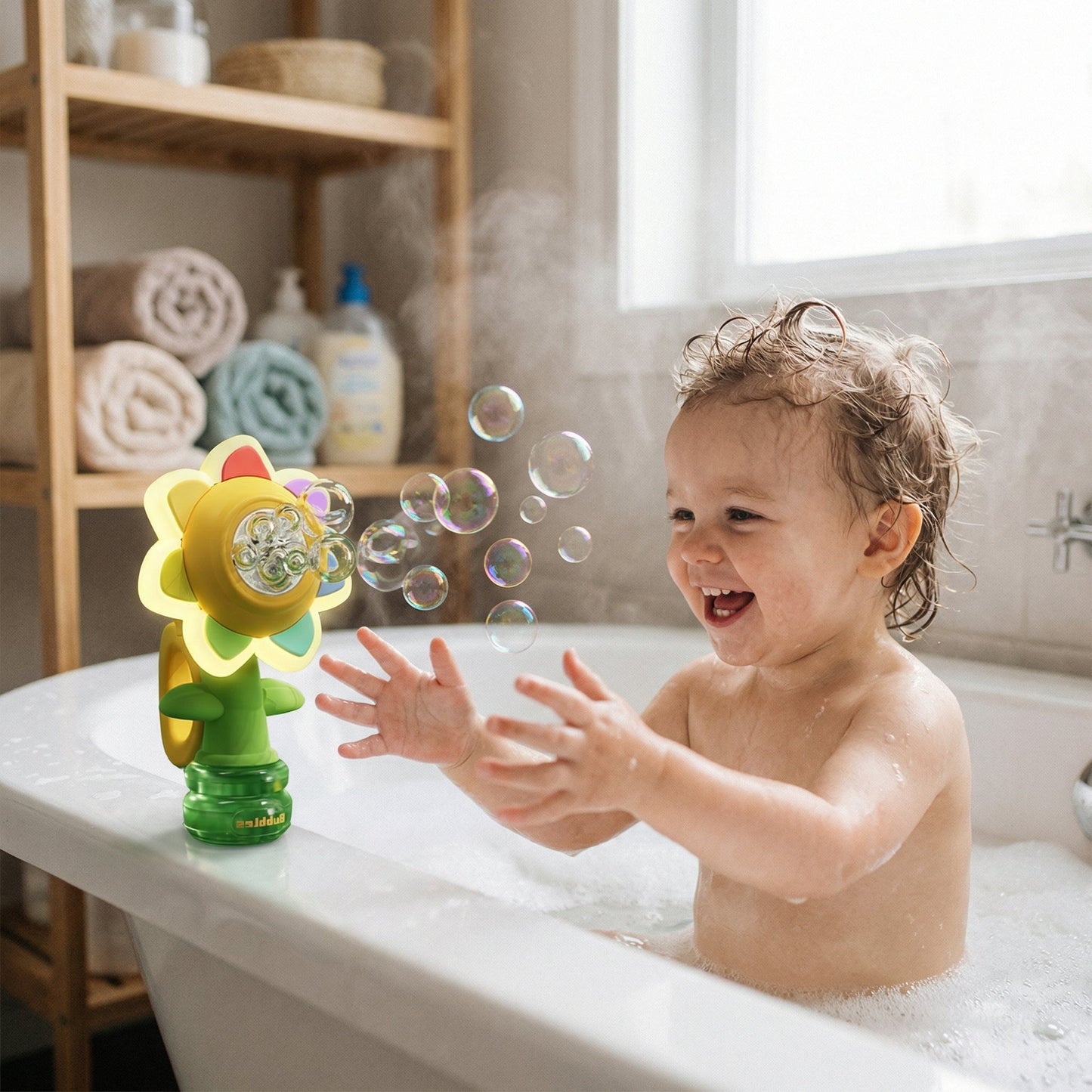 BloomBubz Sunflower Bubble Machine LED Kids 2