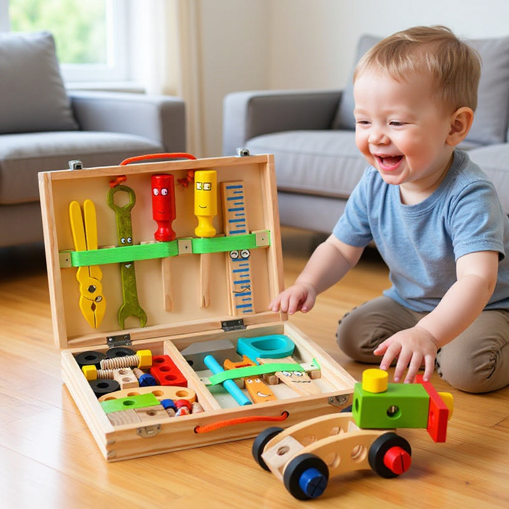 CraftNest | Wooden Toolbox Set Kids Montessori