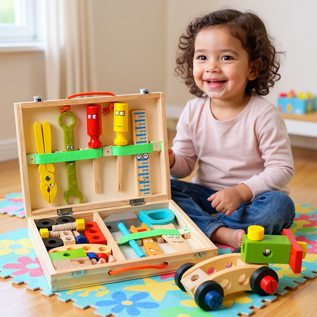 CraftNest | Wooden Toolbox Set Kids Montessori
