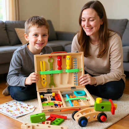 CraftNest | Wooden Toolbox Set Kids Montessori