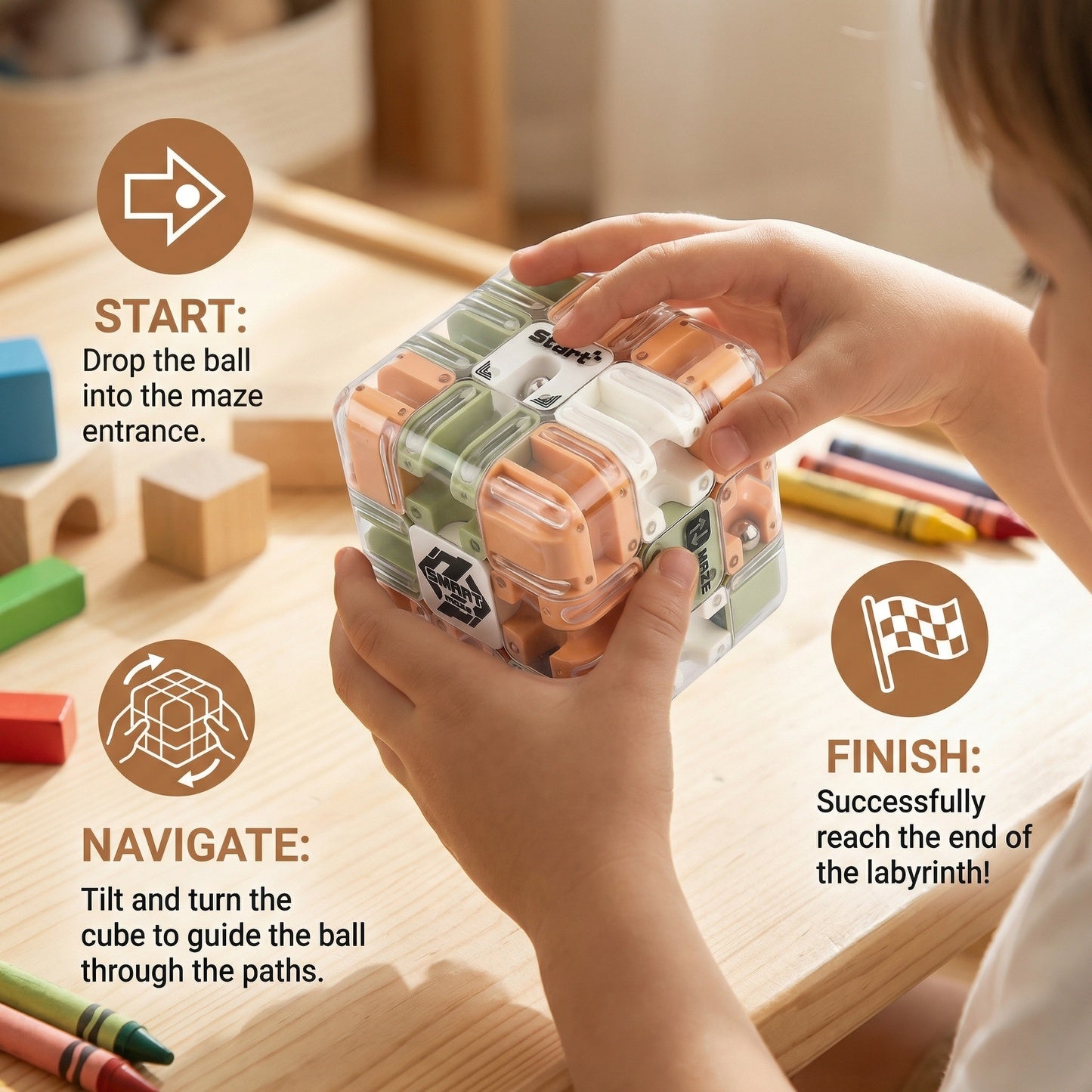 CubeLabz 3D Maze Ball Puzzle Cube 3