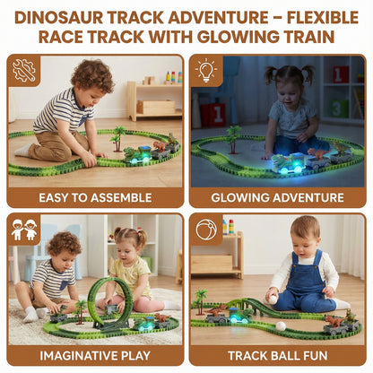 DinoRailz Dinosaur Race Track Glowing Train 2