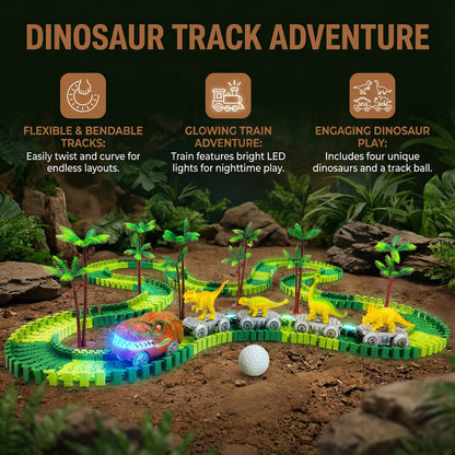 DinoRailz Dinosaur Race Track Glowing Train 3