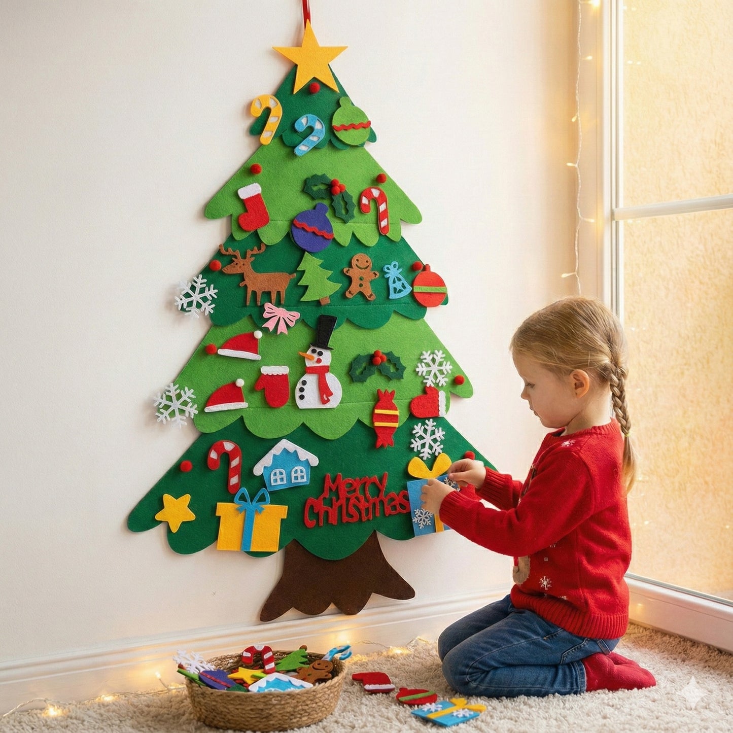 FeltGrove Felt Christmas Tree Kids Montessori 1