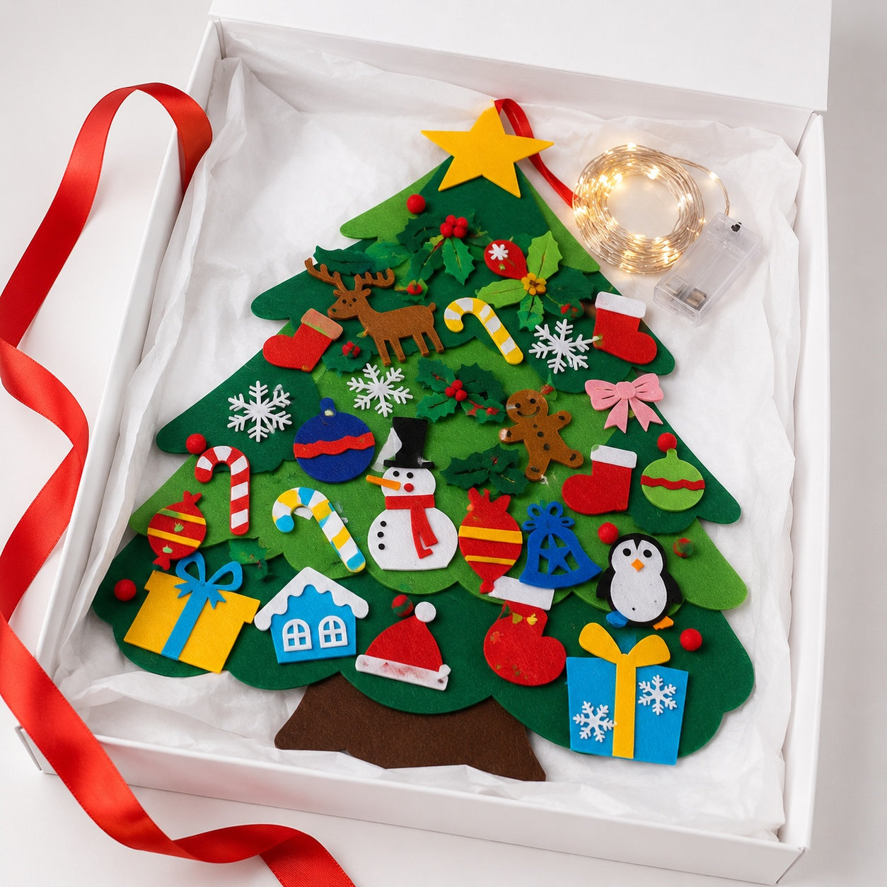 FeltGrove Felt Christmas Tree Kids Montessori Scene 1