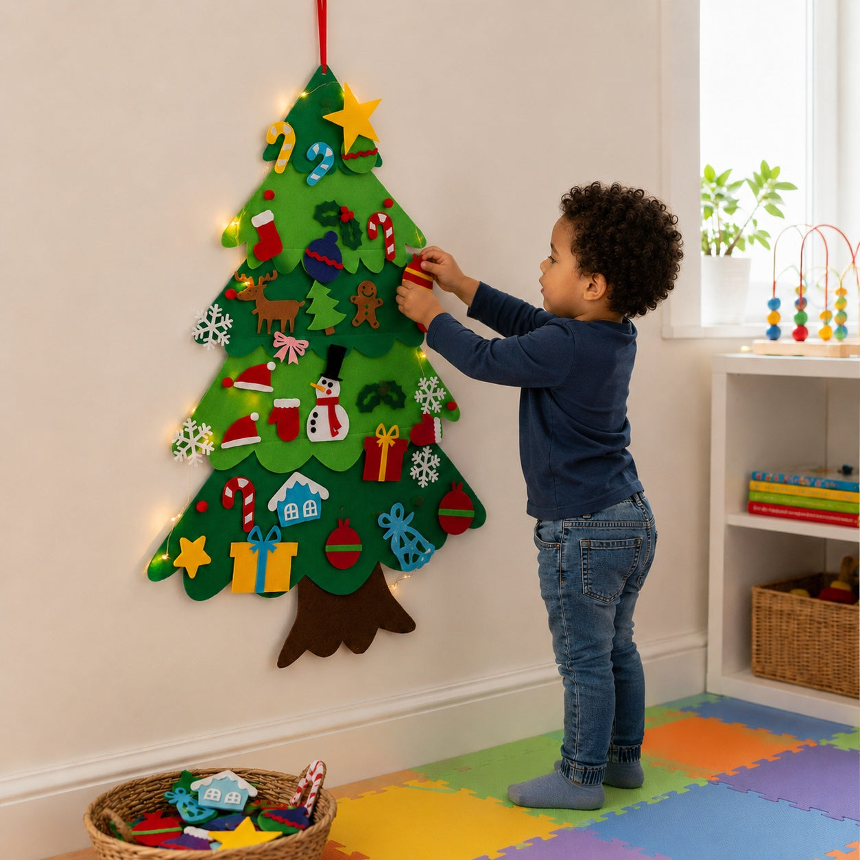 FeltGrove Felt Christmas Tree Kids Montessori Scene 2