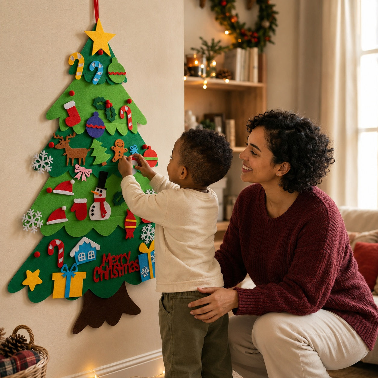FeltGrove Felt Christmas Tree Kids Montessori Scene 4