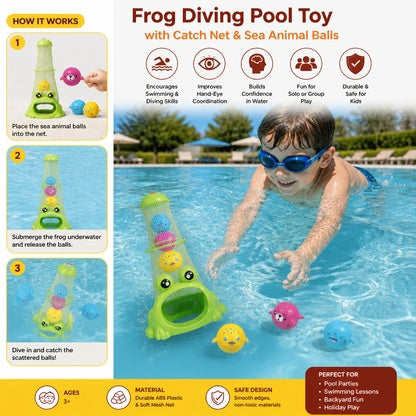 FrogNaut Kids Pool Diving Toy Catch 2