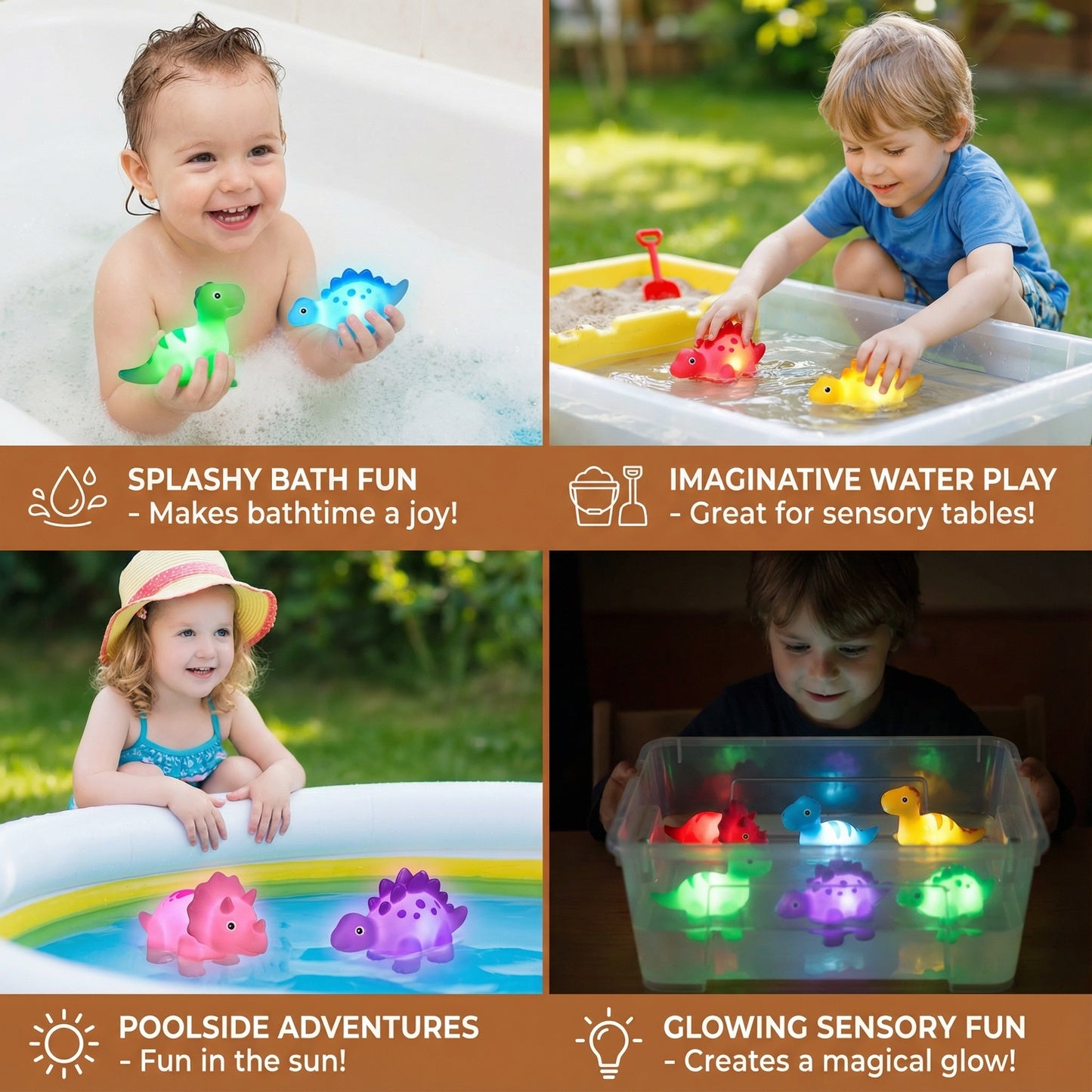 GlowRex Light Up Dinosaur Bath Toy 2