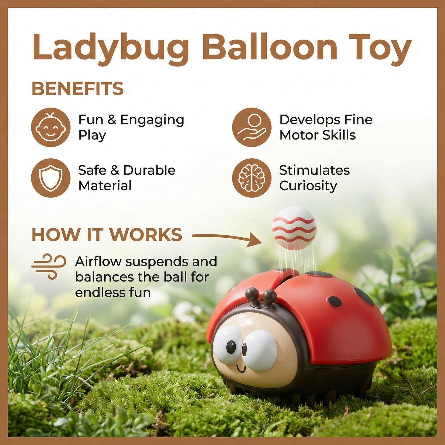 LadyBloom Ladybug Balloon Toy for Babies 1