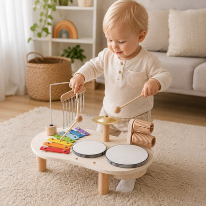 MeloBoard Wooden Music Table Toddler Xylophone Scene 1