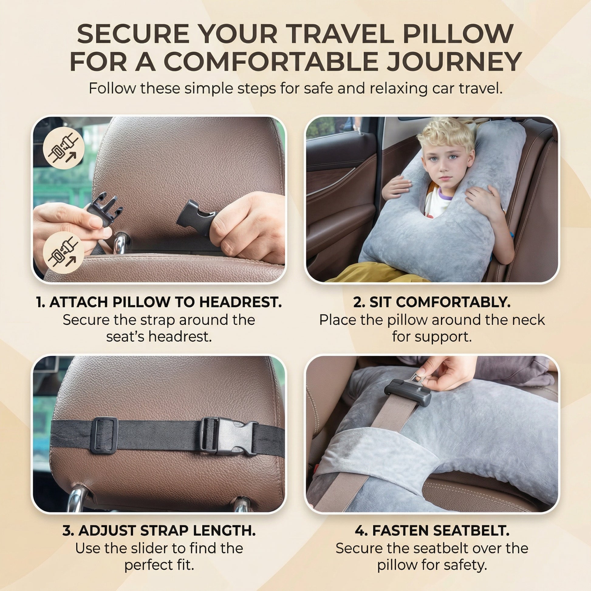 NapRide Kids Car Seat Neck Support 3