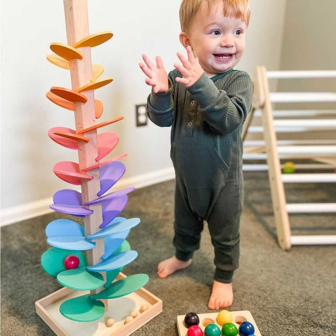 RainbowRoar Wooden Marble Run Sound Tower 1