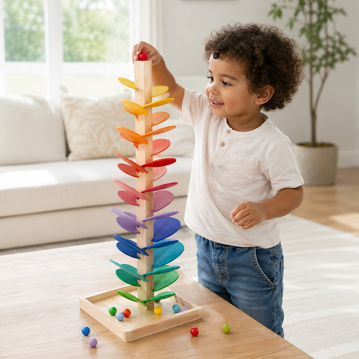 RainbowRoar Wooden Marble Run Sound Tower Scene 2