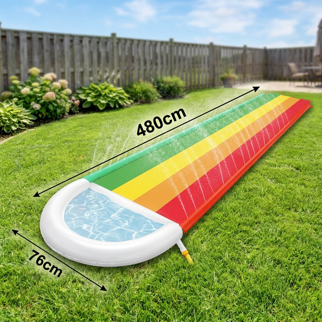 RainbowRush Inflatable Water Slide Kids Backyard 2