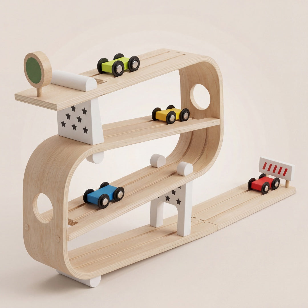 RampRex Wooden Car Ramp Racer Toddler 2