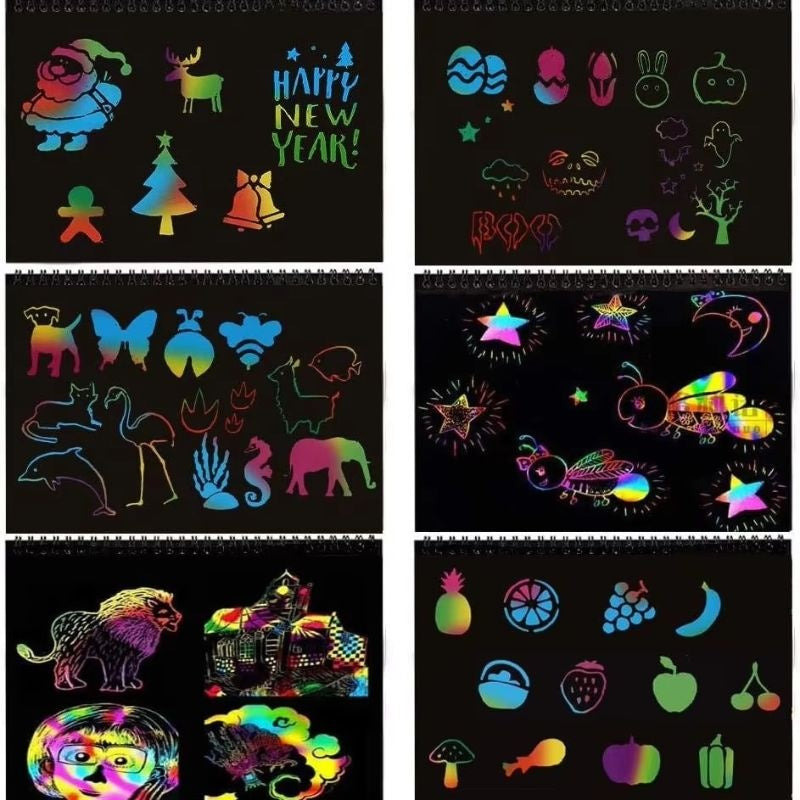 ScratchCraft Rainbow Scratch Art Paper Kids 3