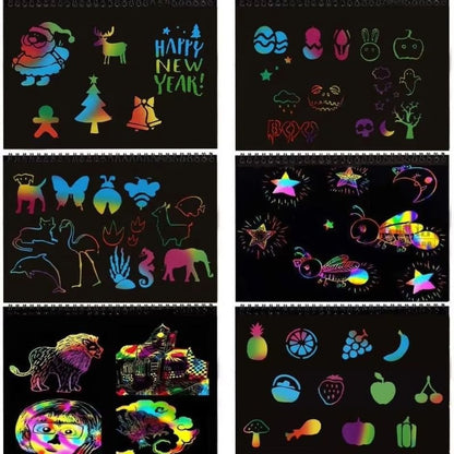 ScratchCraft Rainbow Scratch Art Paper Kids 3