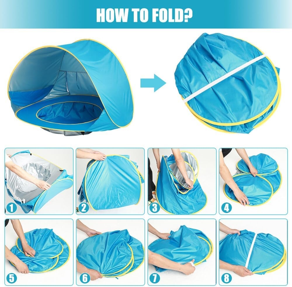 ShadePool Baby Beach Tent Paddling Pool 2