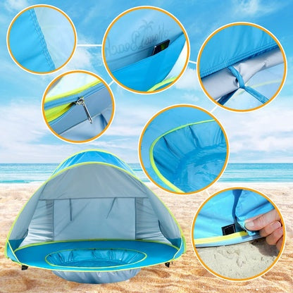 ShadePool Baby Beach Tent Paddling Pool 4