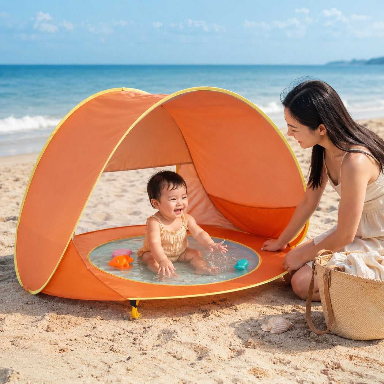 shadepool baby-beach-tent-with-paddling-pool 1