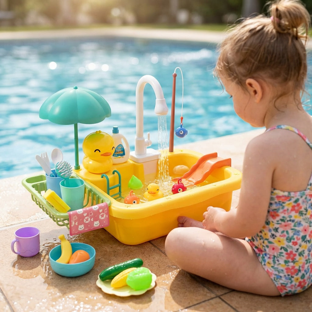 SinkSplash Play Kitchen Sink Running Water 3