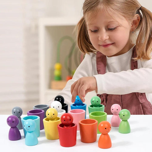 SortiBrix Wooden Colour Sorting Peg Dolls 1