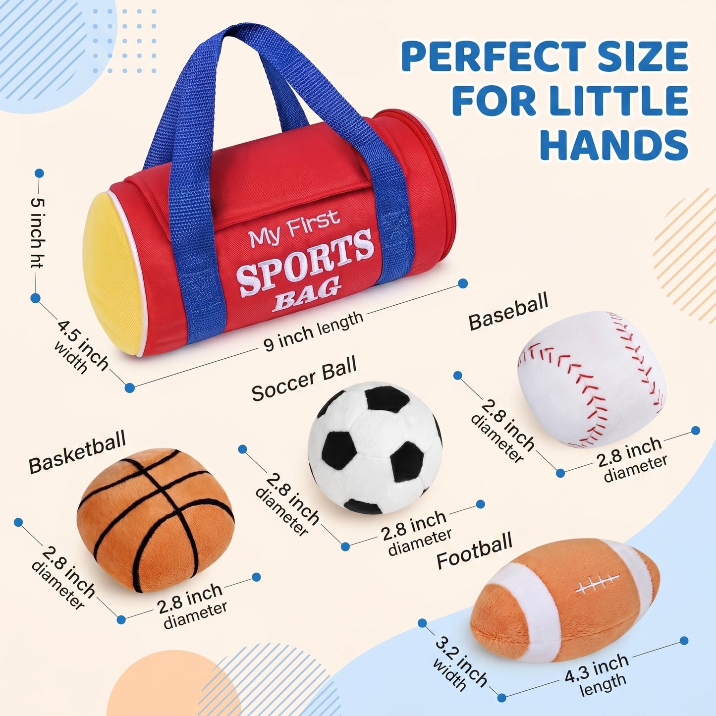 SportBudz Baby Plush Sports Toy Bag 2