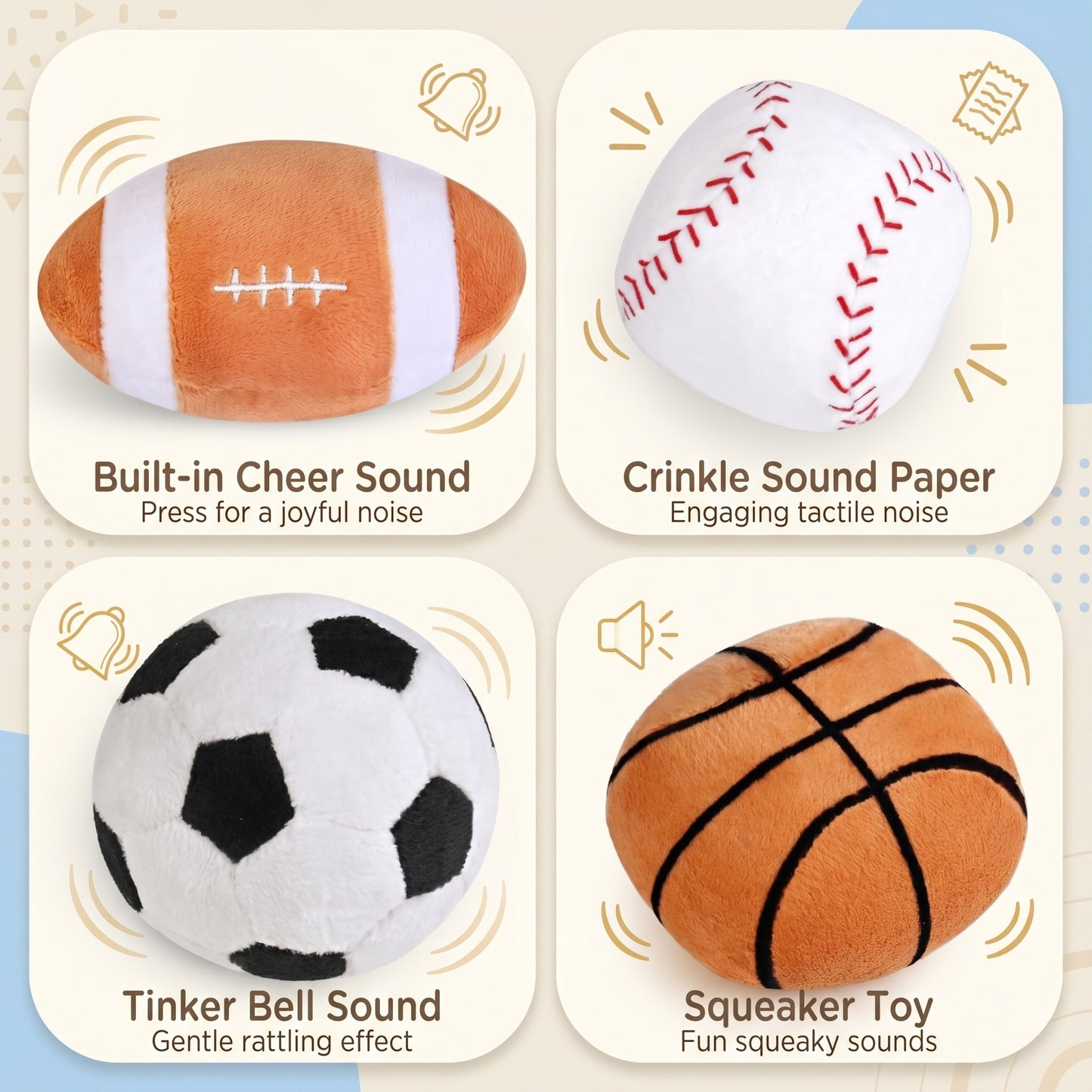 SportBudz Baby Plush Sports Toy Bag 3