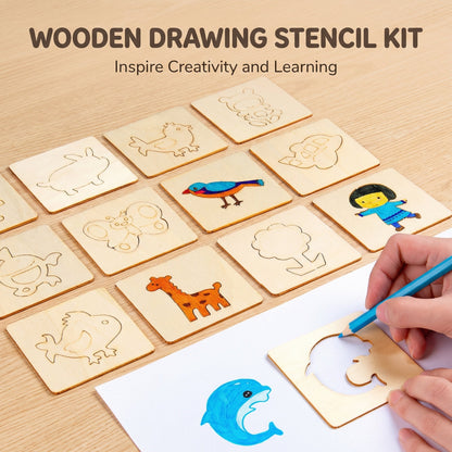 StencilSprout Wooden Stencils Drawing Kids Tracing 2