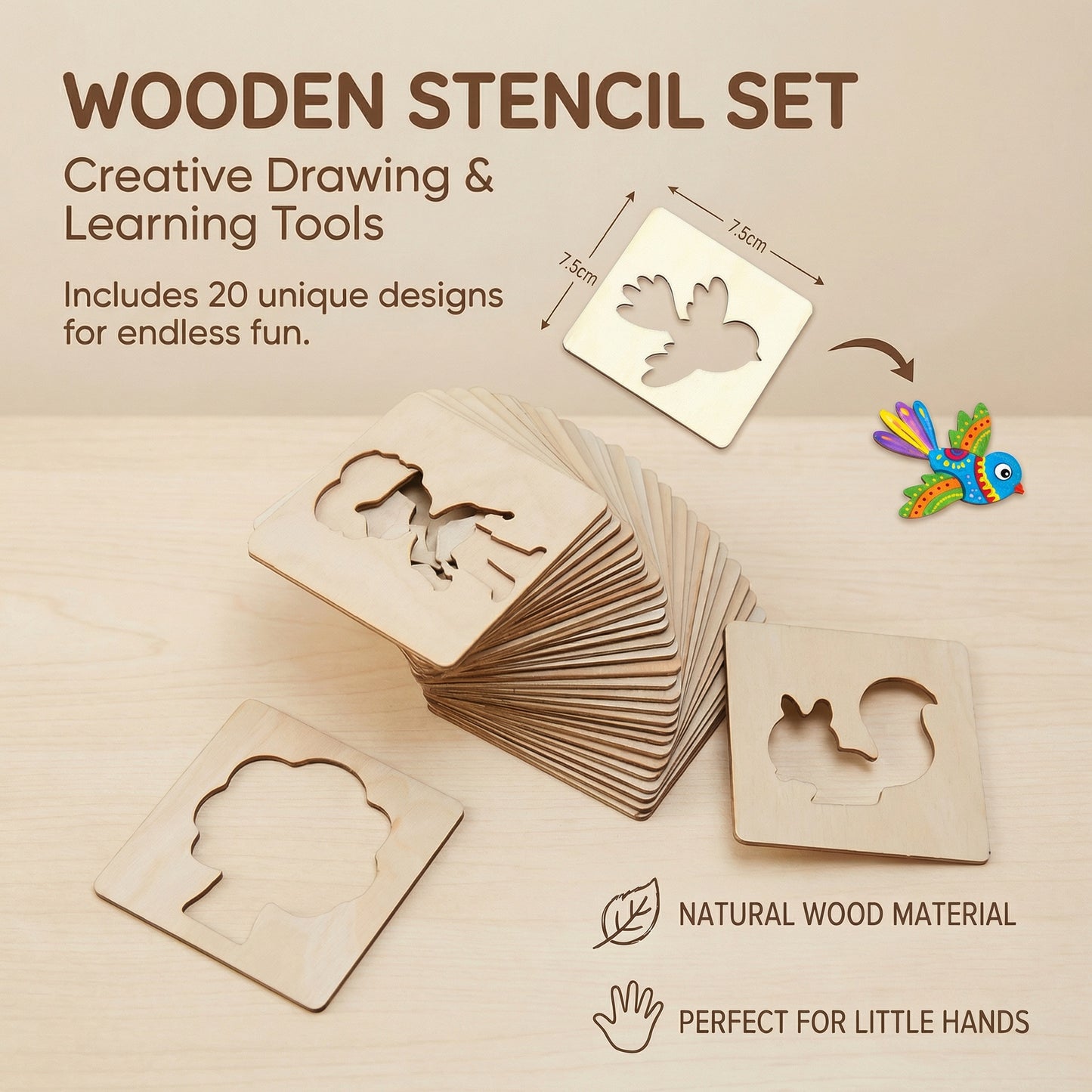 StencilSprout Wooden Stencils Drawing Kids Tracing 3