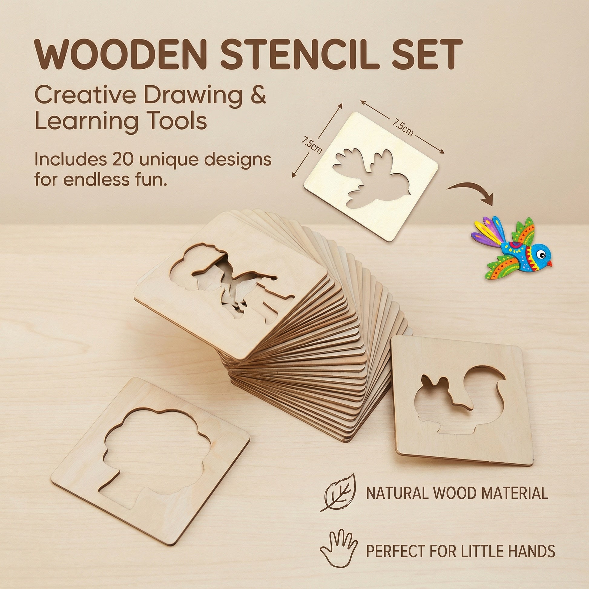 StencilSprout Wooden Stencils Drawing Kids Tracing 3