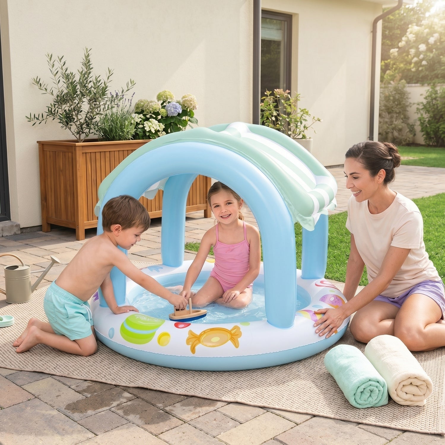SunCabana Kids Inflatable Pool with Canopy 4