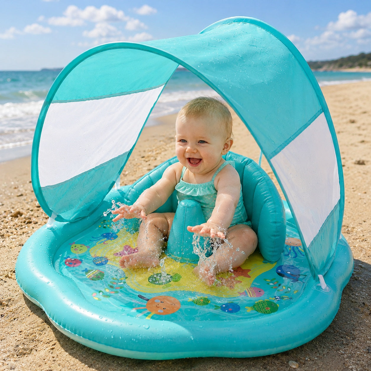 sunsplashpad baby-water-play-mat-with-canopy 5
