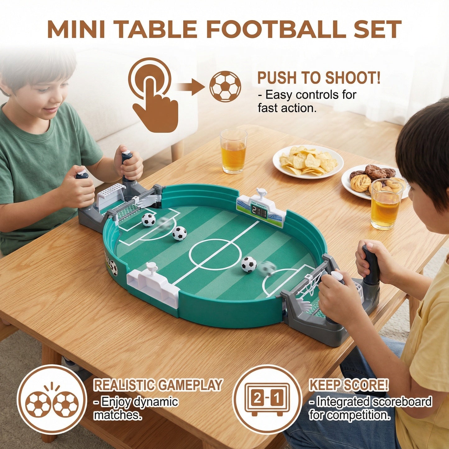 TableRush Mini Foosball Table Set Kids 2