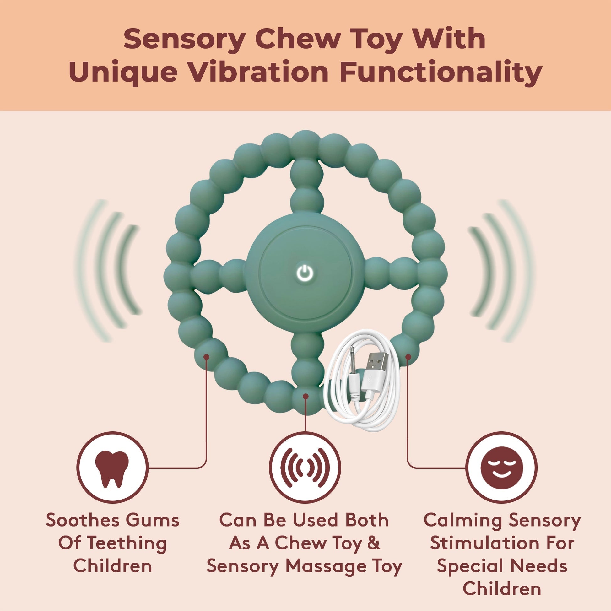 VibriChew Vibrating Chew Teething Toy 3