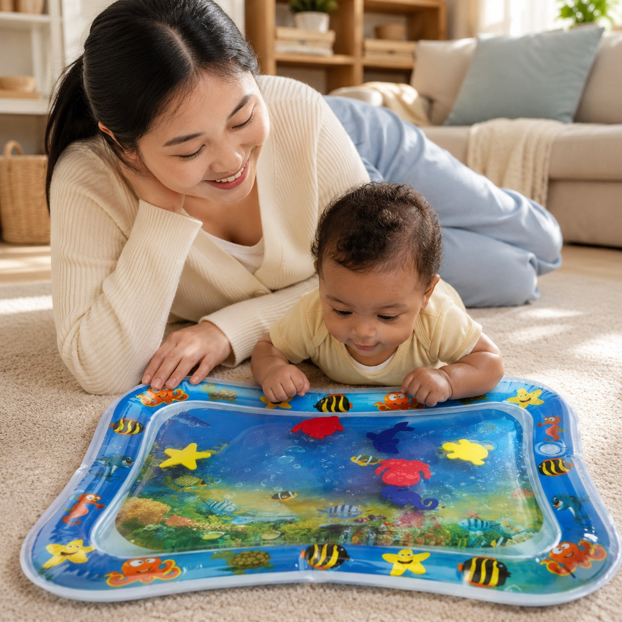 WaterWonder Baby Tummy Time Water Mat Scene 1